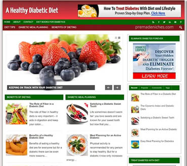 A Healthy Diabetic Diet Pre-made Niche Website/Blog
