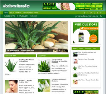 Aloe Home Remedies Pre-made Niche Website/Blog