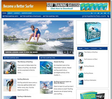 Become a Better Surfer Pre-made Niche Website/Blog