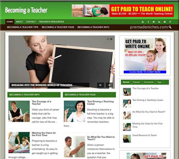 Becoming A Teacher Pre-made Niche Website/Blog