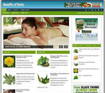 Benefits of Herbs Pre-made Niche Website/Blog
