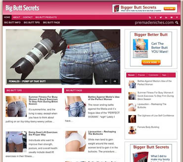 Big Butt Secrets Pre-made Niche Website/Blog