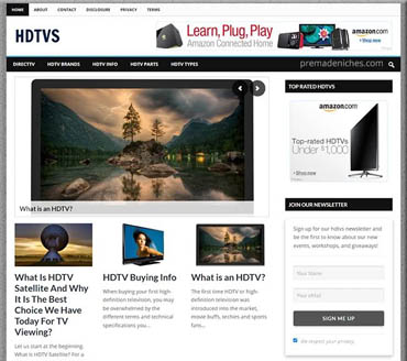 Buying the Best HDTVs Pre-made Niche Website/Blog