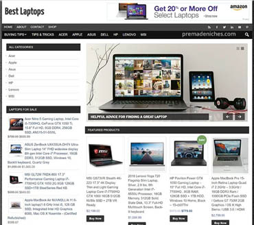 Buying the Best Laptops Pre-made Niche Website/Blog