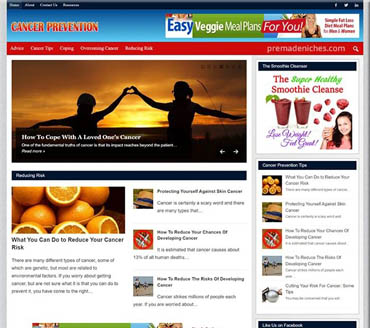 Cancer Prevention Guide Pre-made Niche Website/Blog