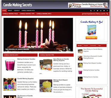Candle Making Secrets Pre-made Niche Website/Blog