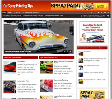 Car Spray Painting Tips Pre-made Niche Website/Blog