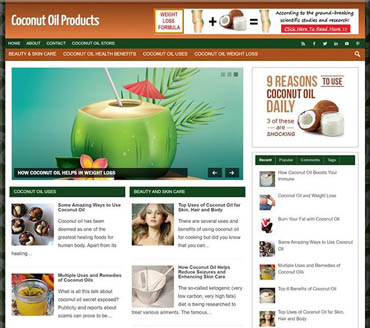 Coconut Oil Products Pre-made Niche Website/Blog