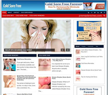 Cold Sores Free Forever Pre-made Niche Website/Blog
