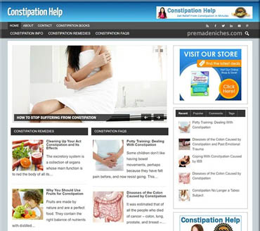 Constipation Help Pre-made Niche Website/Blog