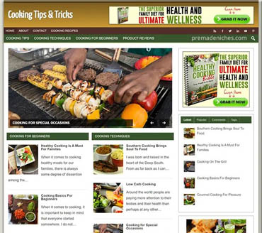 Cooking Tips and Tricks Pre-made Niche Website/Blog