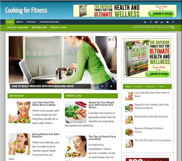 Cooking for Fitness Pre-made Niche Website/Blog