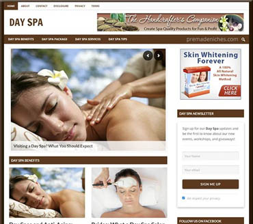 Day Spa Benefits Pre-made Niche Website/Blog