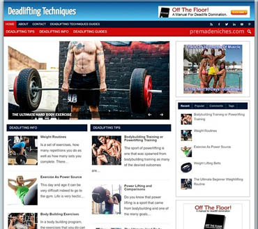 Deadlifting Techniques Pre-made Niche Website/BlogBlog