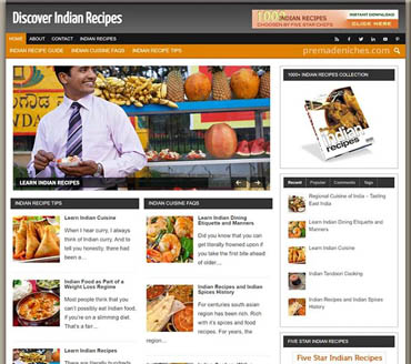 Discover Indian Recipes Pre-made Niche Website/Blog