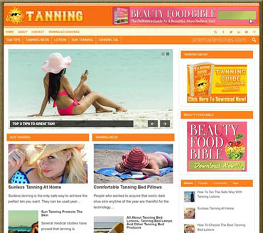Effective Tanning Guide Pre-made Niche Website/Blog