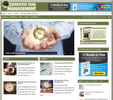 Effective Time Management Pre-made Niche Website/Blog