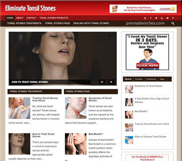 Eliminate Tonsil Stones Pre-made Niche Website/Blog