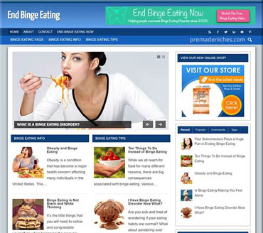 End Binge Eating Pre-made Niche Website/Blog