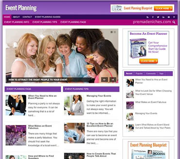 Event Planning Guide Pre-made Niche Website/Blog