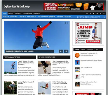 Explode Your Vertical Jump Pre-made Niche Website/Blog