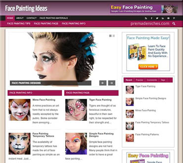 Face Painting Ideas Pre-made Niche Website/Blog