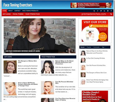 Face Toning Exercises Pre-made Niche Website/Blog