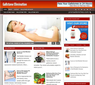 Gallstone Elimination Pre-made Niche Website/Blog