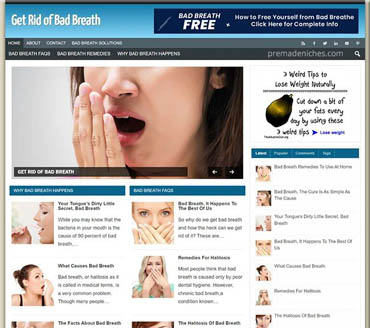 Get Rid of Bad Breath Pre-made Niche Website/Blog