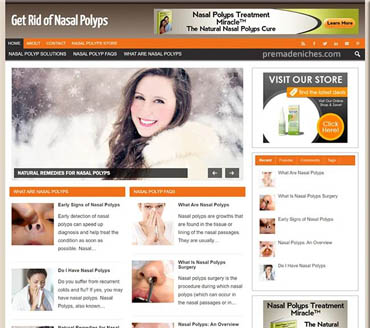 Get Rid of Nasal Polyps Pre-made Niche Website/Blog