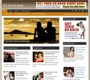 Get Your Ex Back Pre-made Niche Website/Blog