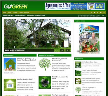 Green Living Guide Pre-made Niche Website/Blog