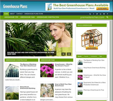 Greenhouse Plans Pre-made Niche Website/Blog