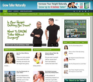 Grow Taller Naturally Pre-made Niche Website/Blog