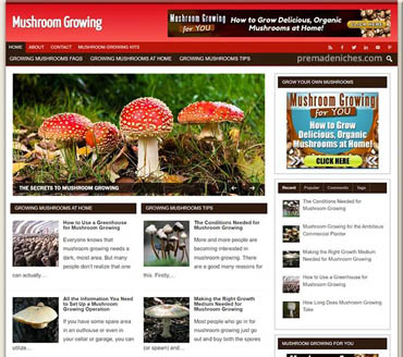 Grow Your Own Mushrooms Pre-made Niche Website/Blog