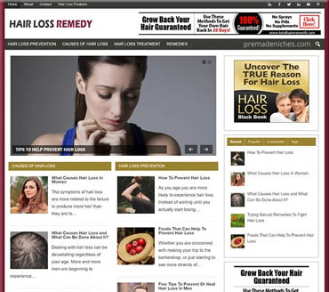 Hair Loss Remedy Pre-made Niche Website/Blog