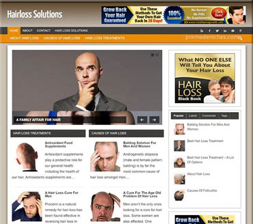 Hair loss Solutions Pre-made Niche Website/Blog