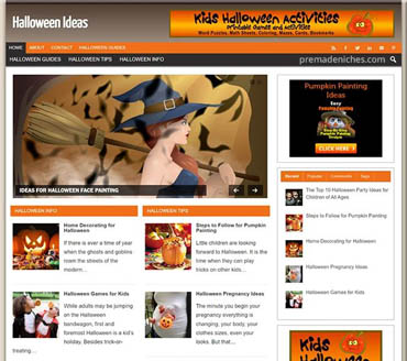 Halloween Ideas Pre-made Niche Website/Blog