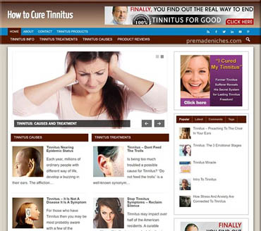 How to Cure Tinnitus Pre-made Niche Website/Blog