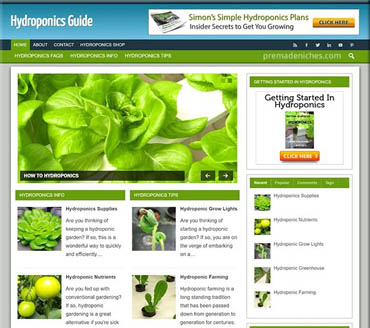 Hydroponics Guide Pre-made Niche Website/Blog