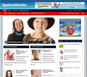 Hypothyroid Remedies Pre-made Niche Website/Blog