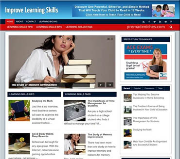 Improve Learning Skills Pre-made Niche Website/Blog