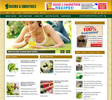Juicing and Smoothies Pre-made Niche Website/Blog