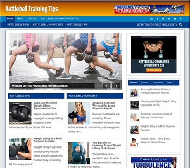 Kettlebell Training Tips Pre-made Niche Website/Blog