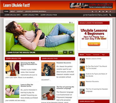 Learn Ukulele Fast Pre-made Niche Website/Blog