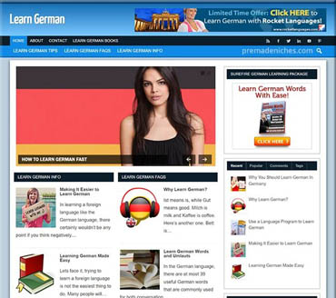 Learn to Speak German Pre-made Niche Website/Blog