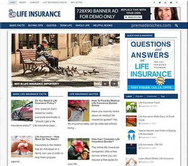 Life Insurance Guide Pre-made Niche Website/Blog