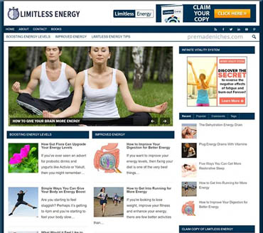 Limitless Energy Pre-made Niche Website/Blog