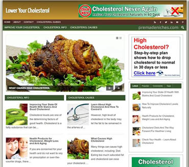 Lower Your Cholesterol Naturally Pre-made Niche Website/Blog