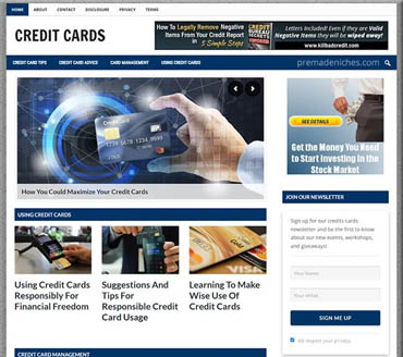 Manage Your Credit Cards Pre-made Niche Website/Blog